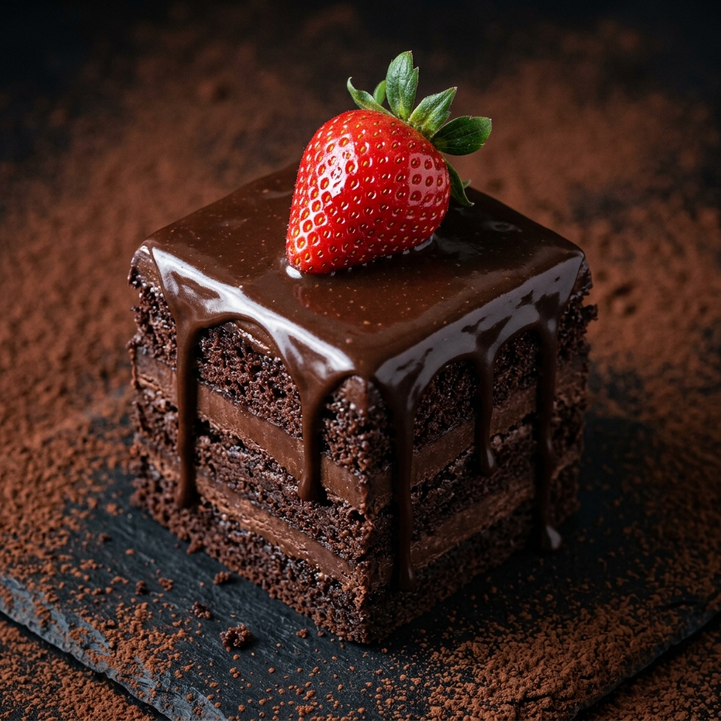 Çikolatalı fudge pasta dilimi